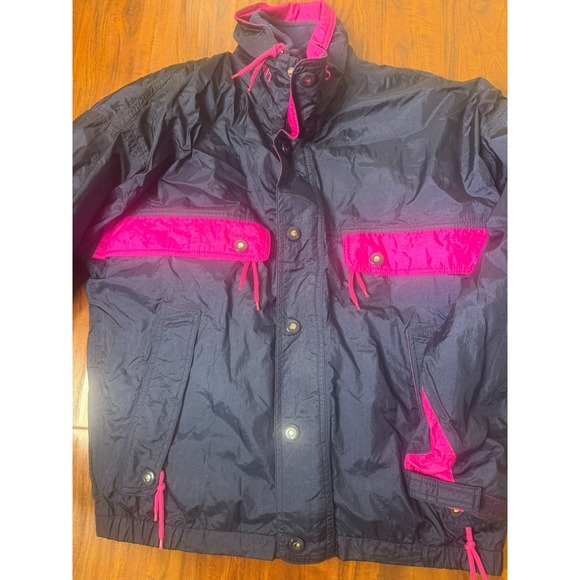 Vintage Asics Blue Pink Color Block Ski Snow Winter Jacket Men Size M Korea - Picture 2 of 8